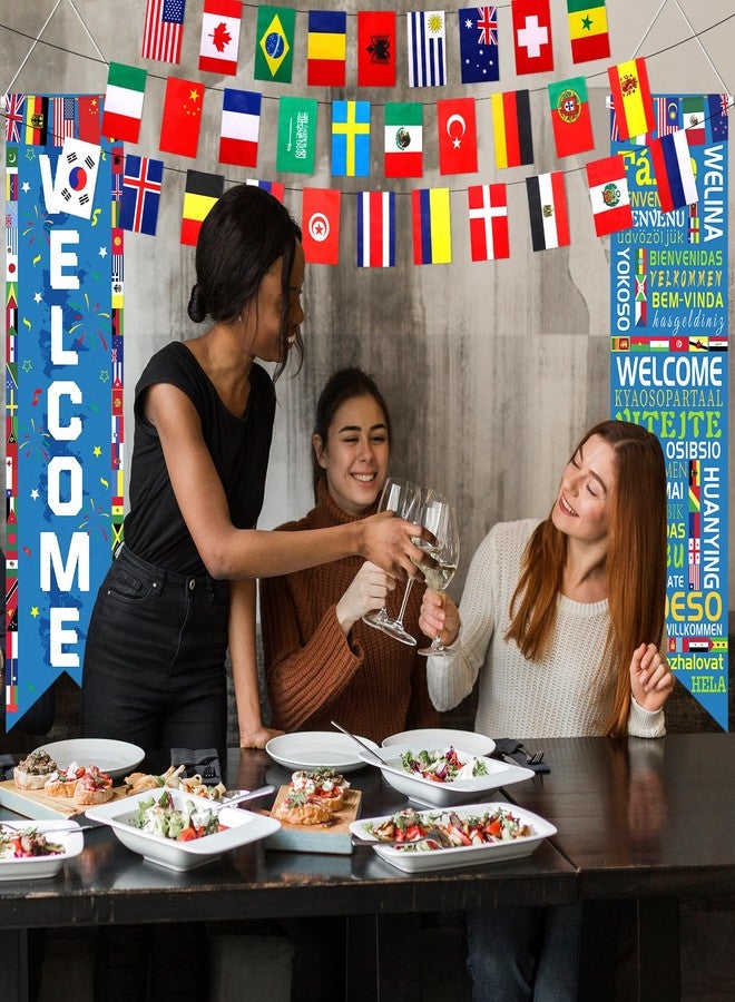 Woosytoo 3PCS International World Flags Banner Decorations International Flags Welcome Porch Banner and 30 Counties String Flag for Olympic School Classroom Office Soccer Bar Sports Clubs Birthday Party Decorations - Image 3